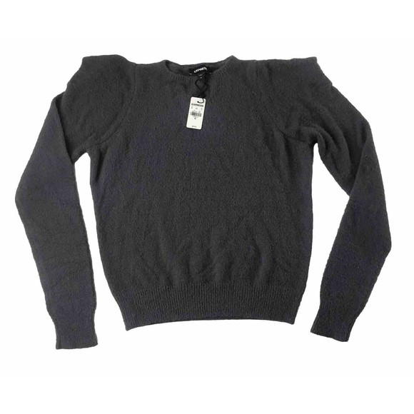 NWT Express XS Gray Sharp Shoulders Long Sleeve Sweater - Picture 1 of 10